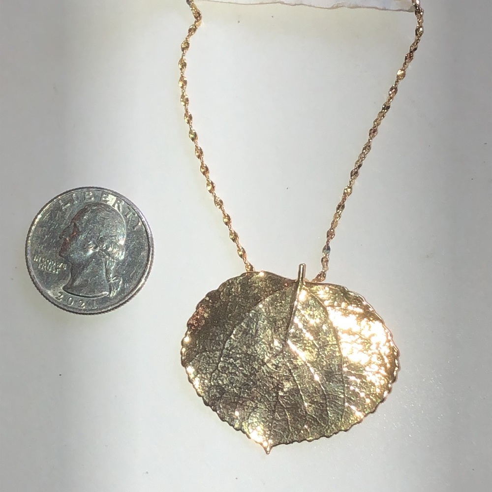 Rocky Mountain Leaf Company Real Aspen Leaf 24K Gold Finish - Picture 2 of 7